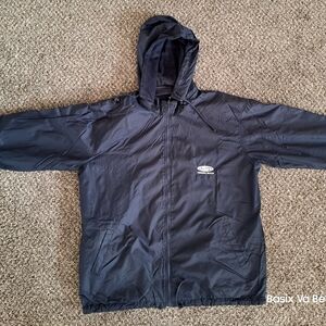 Navy Hooded Windbreaker Jacket